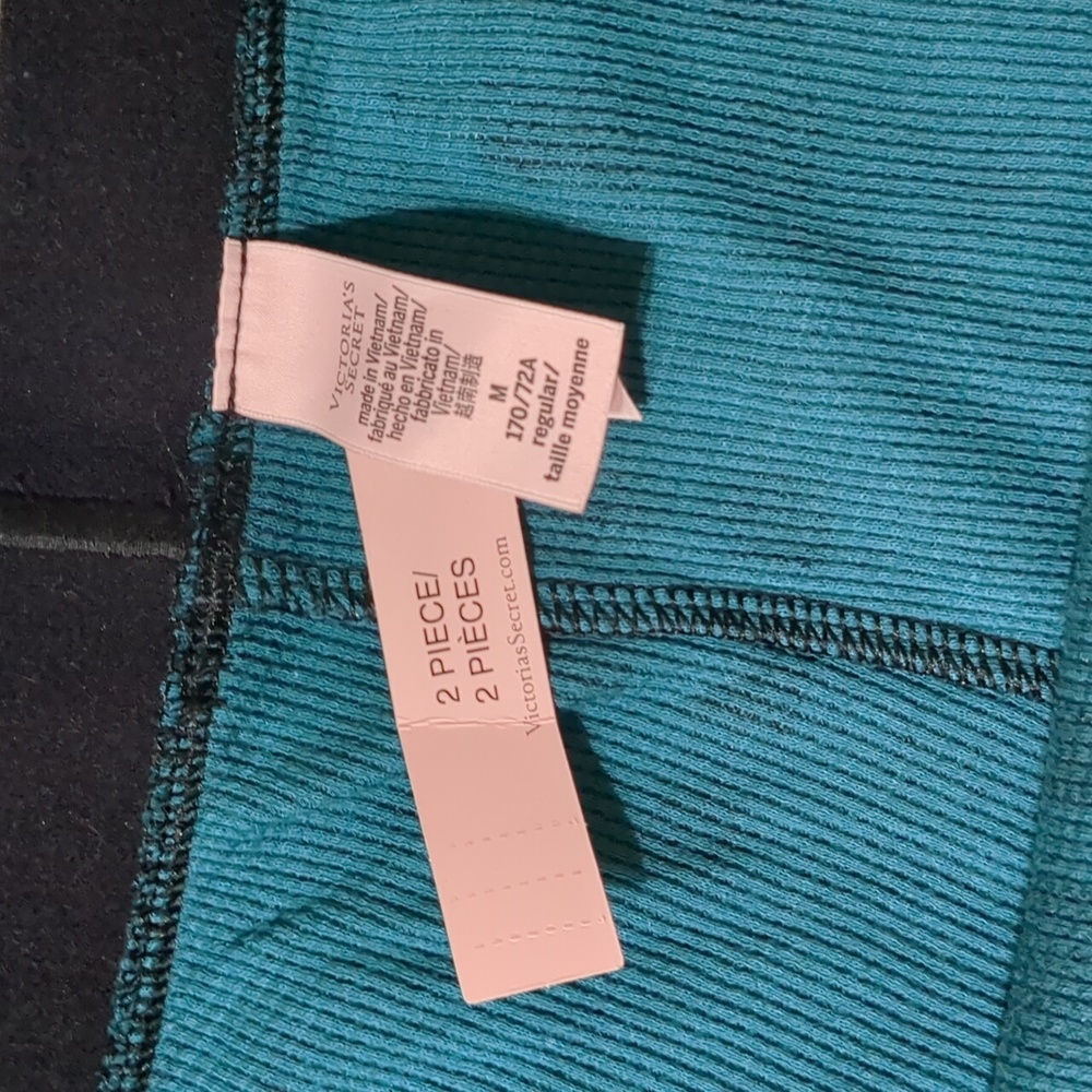 VICTORIA'S SECRET Thermal Long Pajama Set Green Buffalo Check NWT Sz Small - Picture 7 of 12